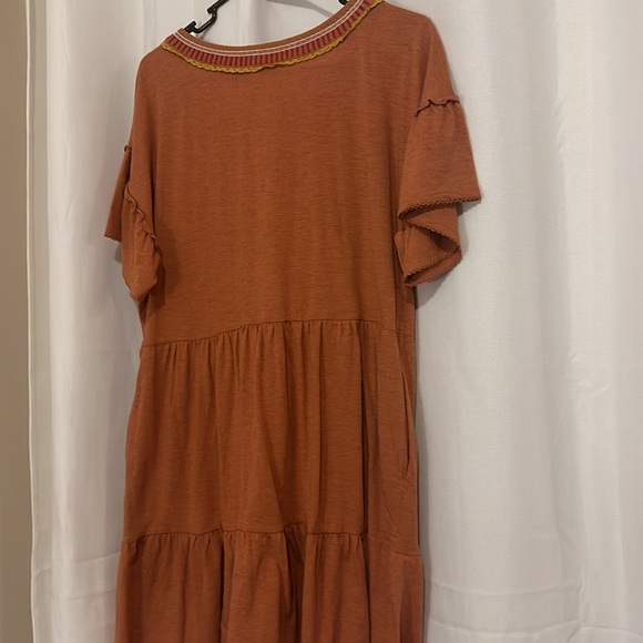 Matilda Jane size Large rust colored dress. With pockets - Picture 5 of 5